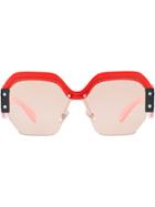 Miu Miu Eyewear Sorbet Oversized Sunglasses - Red