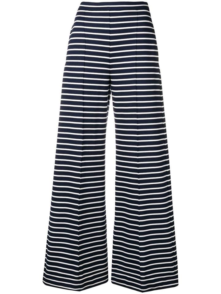 Max Mara Studio Striped Wide-leg Trousers - Blue