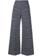 Max Mara Studio Striped Wide-leg Trousers - Blue