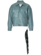 Wooyoungmi Leather Bomber Jacket - Blue