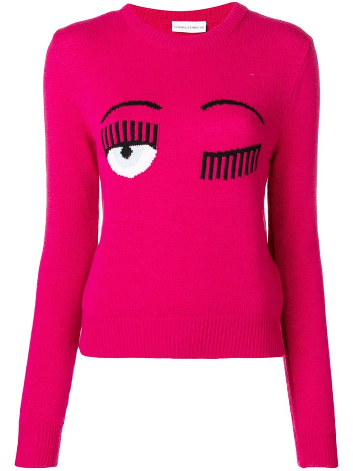 Chiara Ferragni Blinking Eyes Jumper - Pink