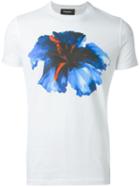 Dsquared2 Hibiscus Print T-shirt, Men's, Size: S, White, Cotton
