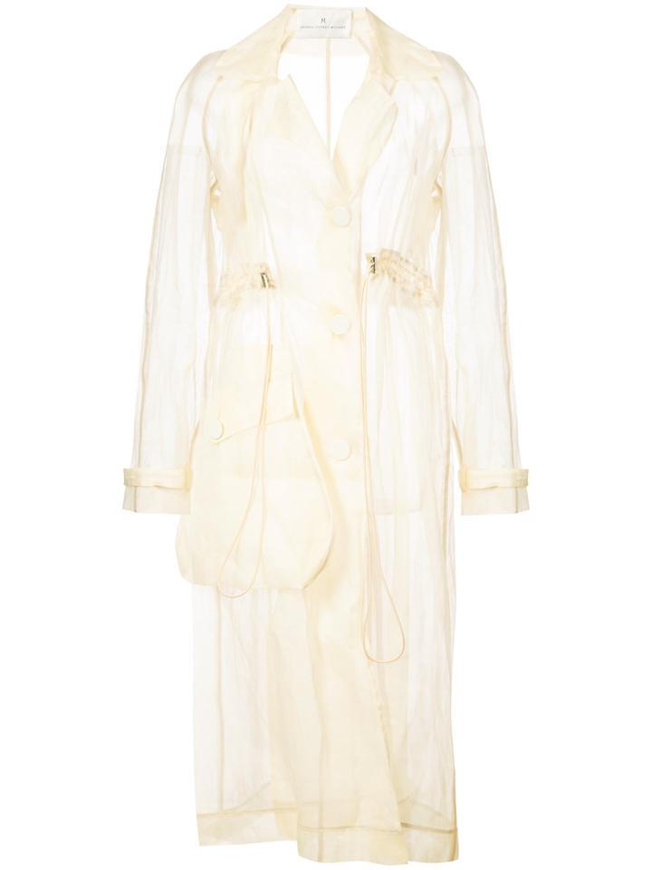 Joshua Millard Sheer Trench Style Coat - Nude & Neutrals