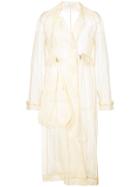 Joshua Millard Sheer Trench Style Coat - Nude & Neutrals