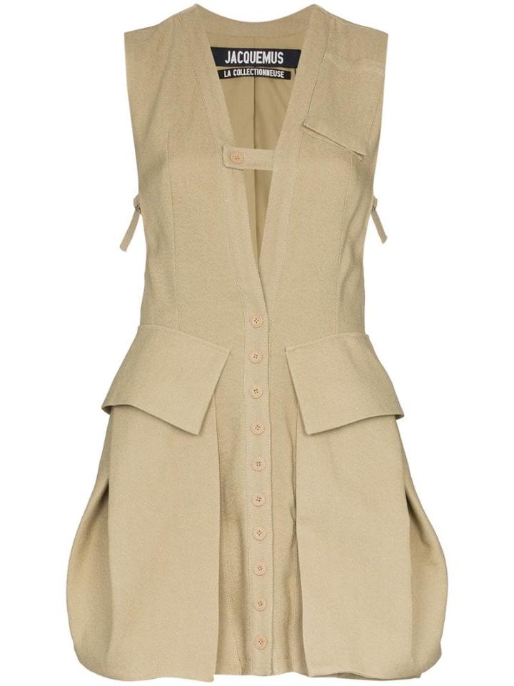 Jacquemus Plunge-neck Utility Top - Neutrals
