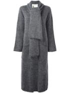 8pm Long Shawl Lapel Cardi-coat, Women's, Size: Medium, Grey, Polyacrylic/polyamide/mohair