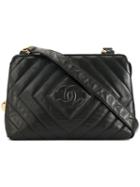 Chanel Pre-owned Diamond Cc Stitch Shoulder Bag - Black