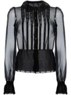 Dolce & Gabbana Bib Front Sheer Shirt - Black