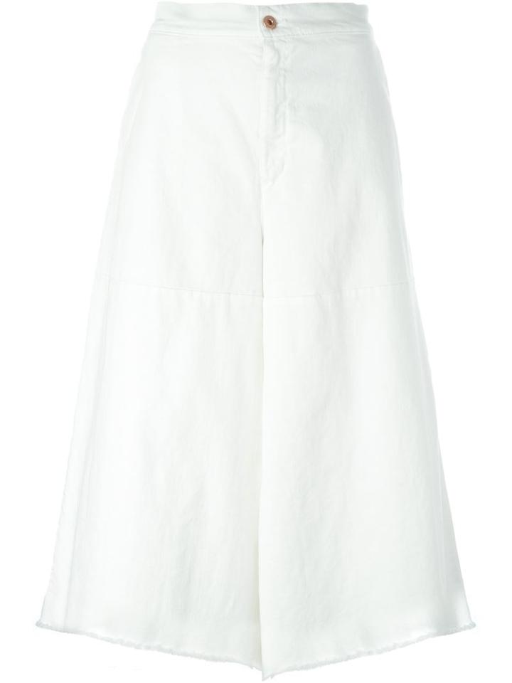 Off-white Flared Cropped Trousers