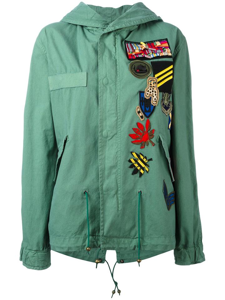 Mr & Mrs Italy Patch Detail Military Jacket, Women's, Size: Xs, Green, Cotton/wool/polyester/viscose