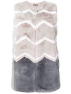 N.peal Patterned Gilet - Neutrals