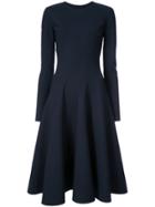 Oscar De La Renta Slit-detailed Flared Midi Dress - Blue