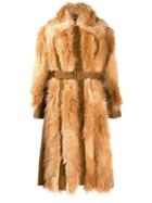 Stella Mccartney Fur Free Fur Belted Coat - Brown