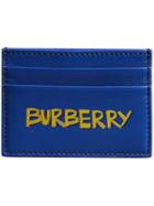 Burberry Graffiti Print Leather Card Case - Blue