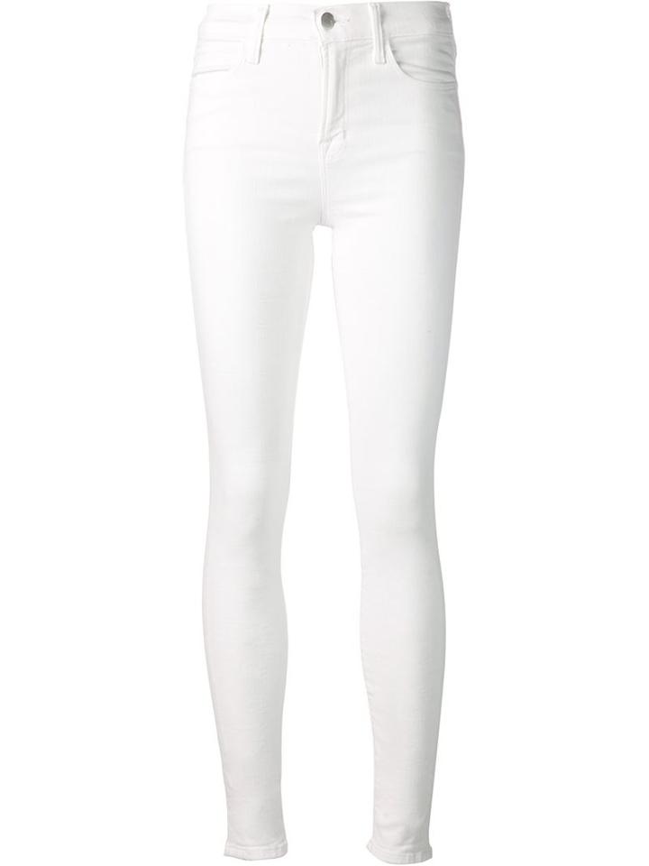 J Brand Maria Highrise Skinny Jeans, Women's, Size: 30, White, Cotton/polyester/spandex/elastane
