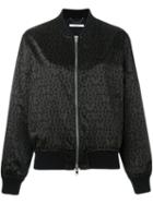 Givenchy Logo Print Bomber Jacket, Women's, Size: 38, Black, Silk/polyamide/spandex/elastane/wool