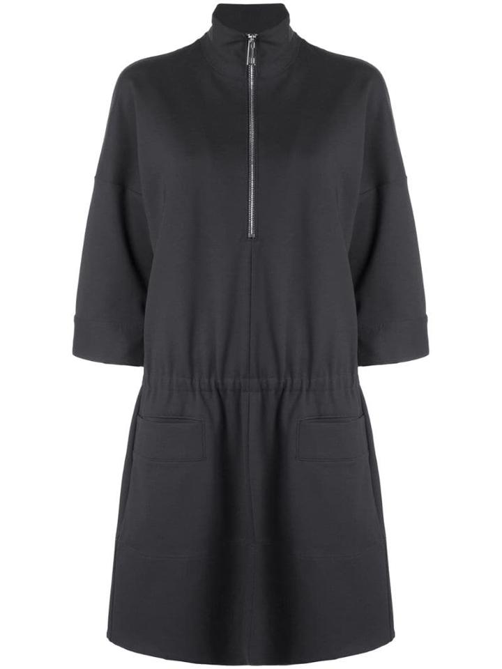 Tibi Stretch Knit Zip Front Dress - Purple