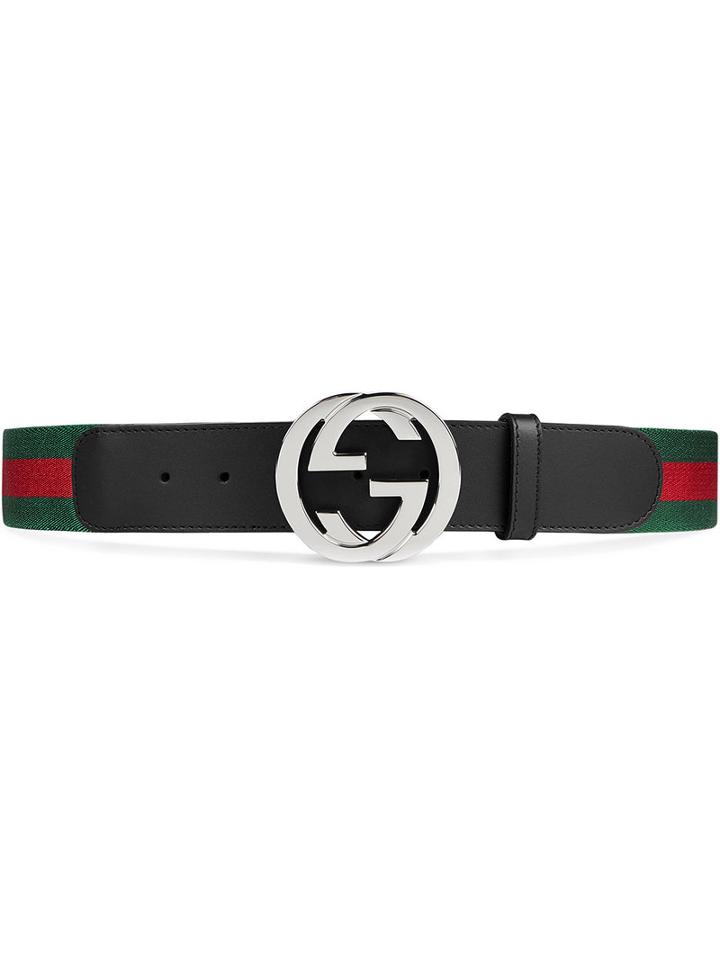 Gucci - Web Belt With G Buckle - Unisex - Leather/nylon/metal - 100, Black, Leather/nylon/metal
