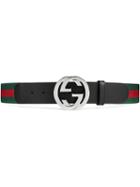 Gucci - Web Belt With G Buckle - Unisex - Leather/nylon/metal - 100, Black, Leather/nylon/metal
