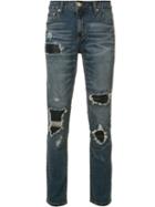 God's Masterful Children Ripped Skinny Jeans, Men's, Size: 36, Blue, Cotton/polyester