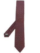 Canali Square Print Tie - Red