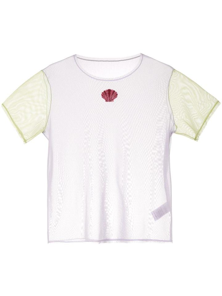 Tu Es Mon Trésor Shell Mesh T-shirt - Purple