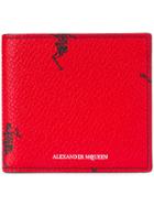 Alexander Mcqueen Dancing Skeleton Billfold Wallet - Red