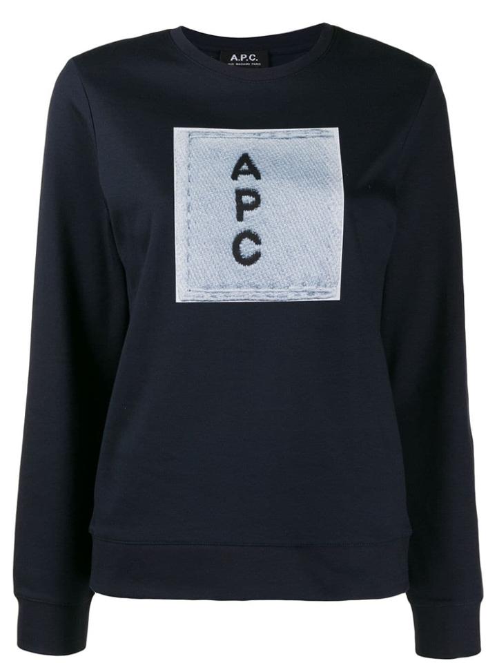 A.p.c. Contrast Logo Jumper - Blue