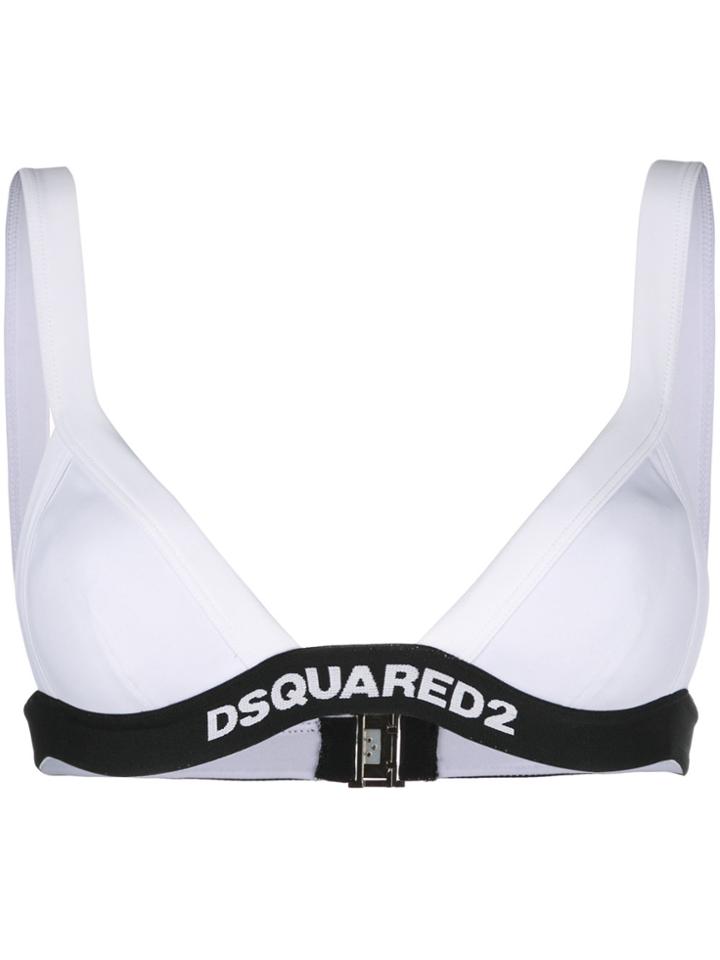 Dsquared2 Logo Band Bikini Top - White