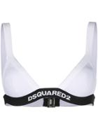 Dsquared2 Logo Band Bikini Top - White