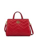 Gucci Gg Marmont Matelassé Top Handle Bag - Red