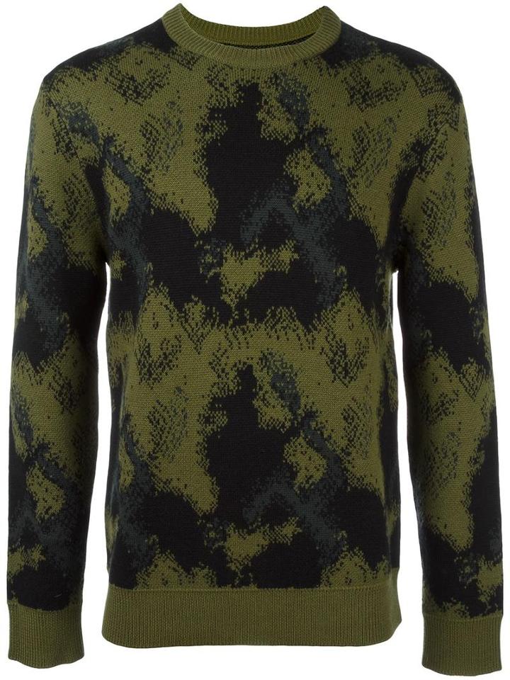 Public School Tie Dye Effect Jumper, Men's, Size: Xl, Green, Merino