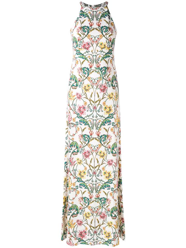 Roberto Cavalli - Floral Print Dress - Women - Spandex/elastane/viscose - 44, White, Spandex/elastane/viscose
