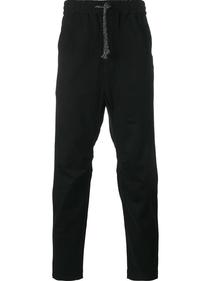 White Mountaineering Drawstring Trousers, Men's, Size: 3, Black, Cotton/polyester/polyurethane/rayon