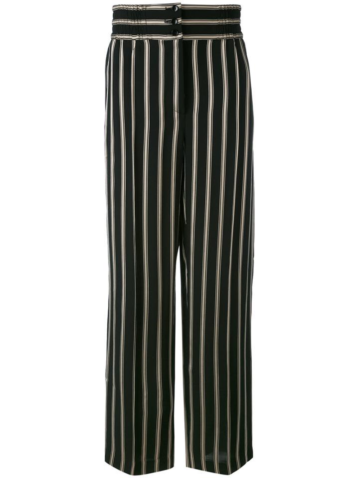 Etro - Striped Straight Trousers - Women - Viscose - 46, Black, Viscose