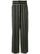 Etro - Striped Straight Trousers - Women - Viscose - 46, Black, Viscose