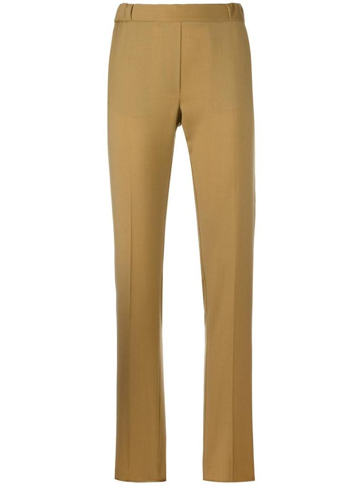 Mm6 Maison Margiela Slim-fit Tailored Trousers, Women's, Size: 38, Brown, Virgin Wool/viscose