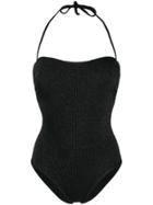 Fisico Reversible Lurex Halterneck Swimsuit - Black
