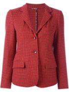 Etro Houndstooth Blazer, Women's, Size: 46, Red, Viscose/wool