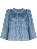 Yves Salomon Cropped Jacket - Blue