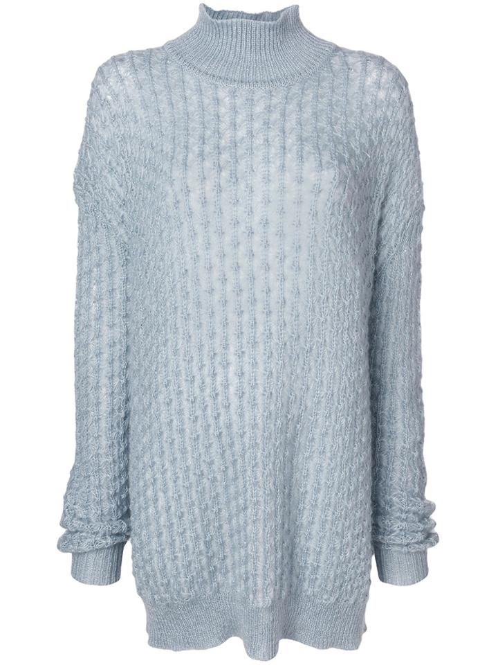 Jil Sander Oversized Turtle Neck Jumper - Blue