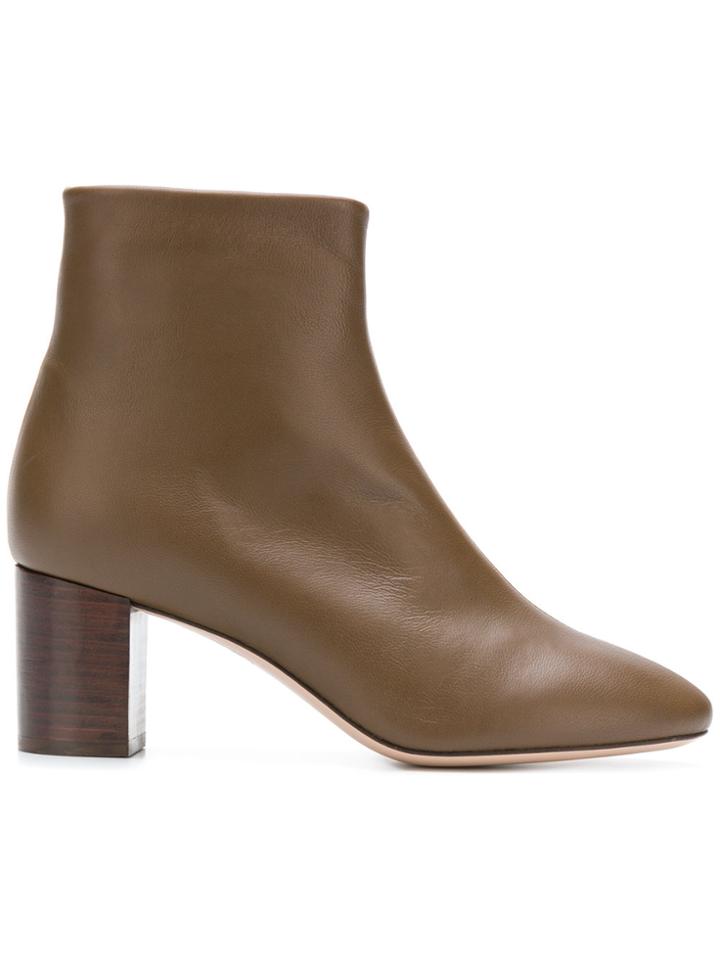 Morobé Chunky Heel Ankle Boots - Brown