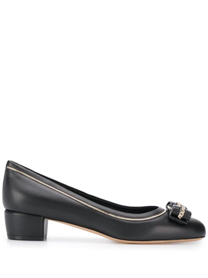 Salvatore Ferragamo Vara Bow Leather Pumps - Black