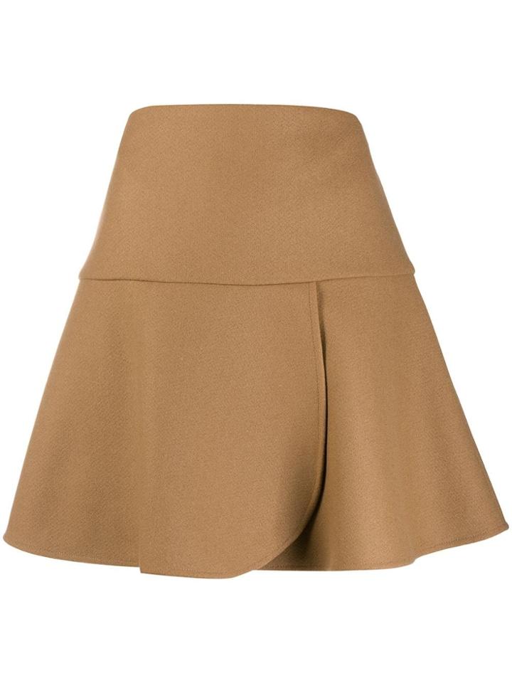 Red Valentino Red(v) Ruffle Trim Mini Skirt - Neutrals