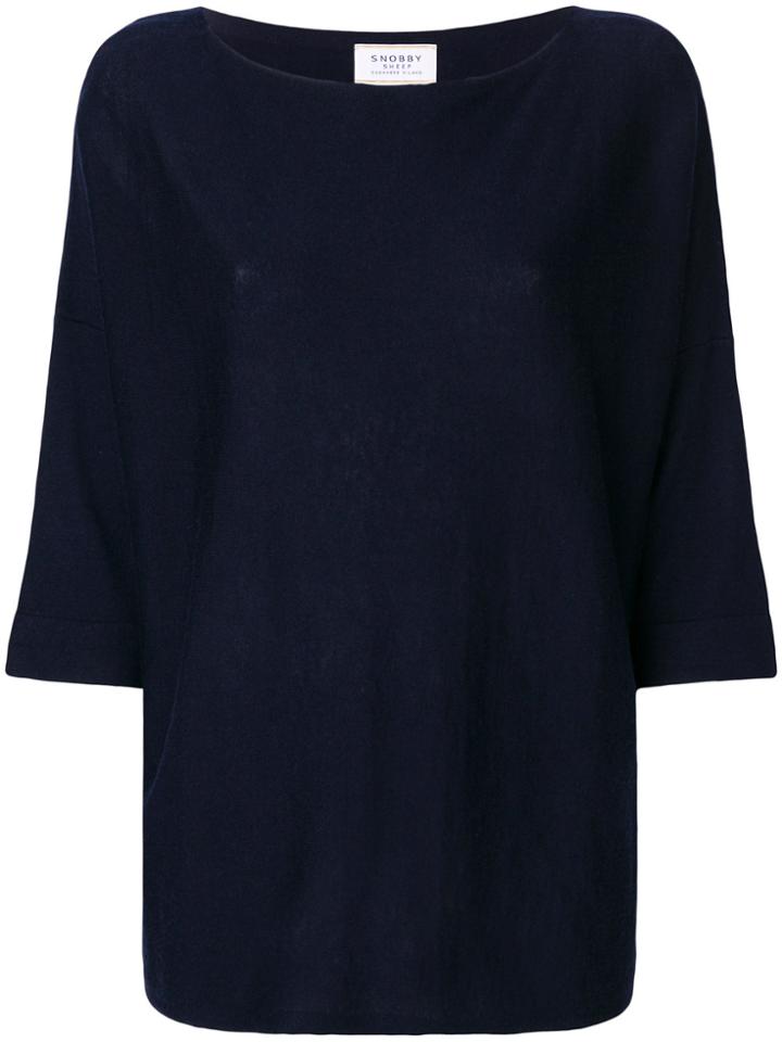 Snobby Sheep Cropped Sleeves Jumper - Blue