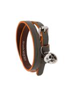 Alexander Mcqueen Double-wrap Skull Bracelet - Grey