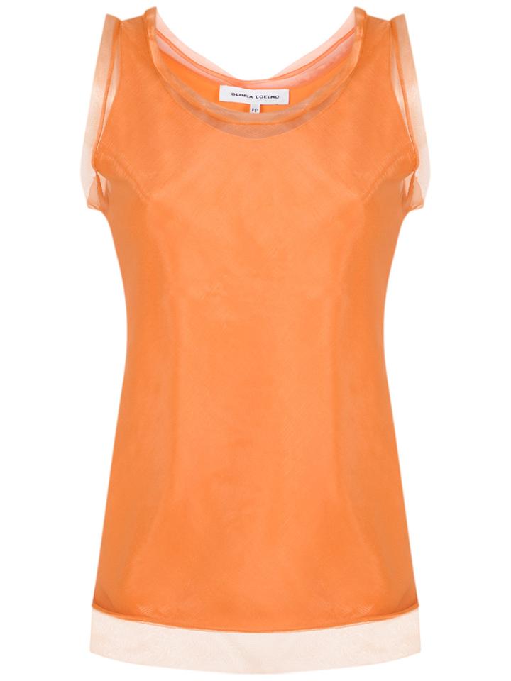 Gloria Coelho Organza Tank Top - Yellow & Orange