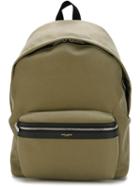 Saint Laurent Hunting Backpack, Green, Leather/cotton