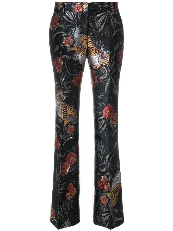 P.a.r.o.s.h. Tiger Jacquard Trousers - Multicolour