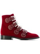 Givenchy Buckled Ankle Boots - Red